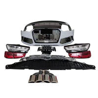 Kit carrosserie complet avec phares, feux arrière, pare-chocs, calandre, échappement, pare-chocs arrière pour Audi A6 C7, mise à niveau vers S6 RS6 2016 C7PA