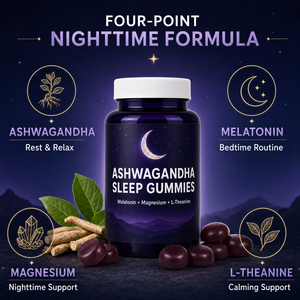 Gommose per il Sonno e il Supporto Antistress con Ashwagandha, Formula Personalizzata OEM/ODM, 60 Gommose per Flacone, Etichetta Privata - Product Image 2