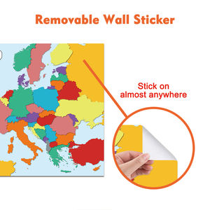Tableau blanc interactif effaçable à sec réutilisable, carte du monde, affiche amovible, taille personnalisée, autocollant mural d'enseignement de <span class=keywords><strong>la</strong></span> géographie pour enfants - Product Image 3