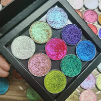 Palette de fards à paupières personnalisée 9 couleurs, pigment chromé, effet scintillant, luxe, duo-chrome, multichrome, fards à paupières pressés