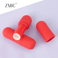 Tubes à lèvres vides rouges mats, mini tubes mignons en forme de capsule pour baume à lèvres, tubes cosmétiques en plastique personnalisés pour correcteur de maquillage