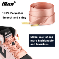 Lacets plats en satin personnalisés IRun, lacets de chaussures larges et colorés en soie, lacets en polyester pour baskets