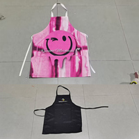 Tabliers personnalisés avec logo et couleur sur mesure, tablier rose en polyester imperméable pour serveurs, enfants, salons de coiffure et cuisine