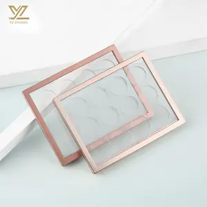 玉庄化妆品包装金边磁性眼影盒12色眼影调色板盒透明PMMA PVA有限公司接受