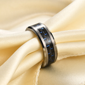 Anillo de Carburo de Tungsteno de 8mm con Incrustaciones de Fibra de Carbono Verde, Joyería de Moda para Hombre, Diseño Geométrico, Regalo - Product Image 4