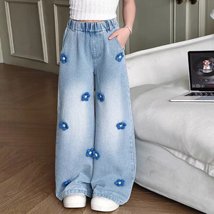 Pantaloni Casual da Ragazza in Cotone Ricamato e Jeans per Primavera e Autunno 2026 - Vendita all'Ingrosso - Product Image 2