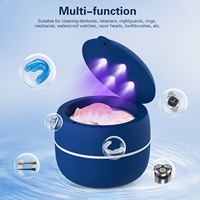 Nettoyeur ultrasonique chauffant électrique UV 45kHz en acier inoxydable alimenté par USB pour prothèses dentaires, appareils dentaires, bijoux, têtes de brosse à dents, aligneurs