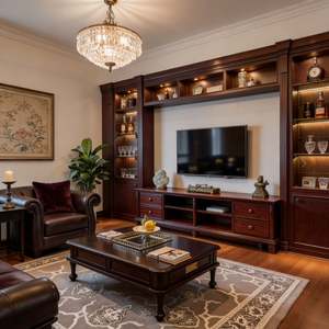 BALOM Customized Living Room Furniture North American Black Walnut Simple Modern Solid Wood <b>TV</b> Cabinet for Home Living Room - Product Image 3