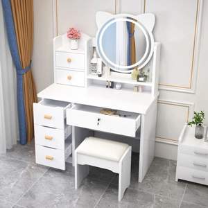 Ensemble de <span class=keywords><strong>coiffeuse</strong></span> rose moderne en gros, <span class=keywords><strong>coiffeuse</strong></span> bon marché et mignonne en forme de chat avec miroir, <span class=keywords><strong>coiffeuse</strong></span> populaire pour princesses pour filles - Product Image 3