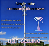 Tour monopôle de communication pour station de base 5G en acier Q355B galvanisé à chaud, norme ASTM, 10M 20M