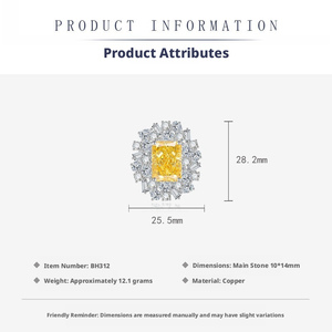 Nouveautés : Parure de bijoux en zircon glacé 10*14MM, plaqué or 18K de haute qualité, en cuivre inaltérable, colliers et bagues, cadeau de mariage - Product Image 3