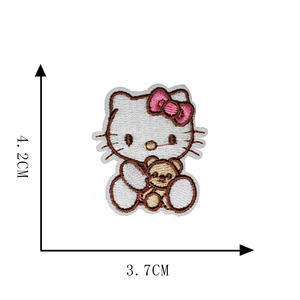 New Arrival Ready to Ship <strong>Hello</strong> Patches Embroidery Iron on Mini Cute <strong>Kitty</strong> Patch for <strong>Clothing</strong> Bags Garments - Product Image 6