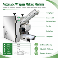 Nouvelle machine automatique électrique pour la fabrication de feuilles de pâte, épaisseur réglable (1,0-6,0 mm), pour les raviolis, les empanadas, les feuilles de pâte fines