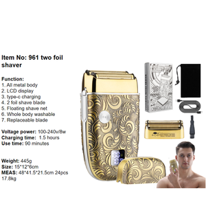 Resuxi-<span class=keywords><strong>Rasoir</strong></span> électrique <span class=keywords><strong>professionnel</strong></span> pour homme, <span class=keywords><strong>rasoir</strong></span> <span class=keywords><strong>professionnel</strong></span> à double feuille, lavable, 961 - Product Image 2