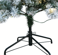 Sapin de Noël artificiel haut et mince de luxe, écologique, de haute qualité, floqué argenté, pré-éclairé, avec support métallique, pour décoration intérieure