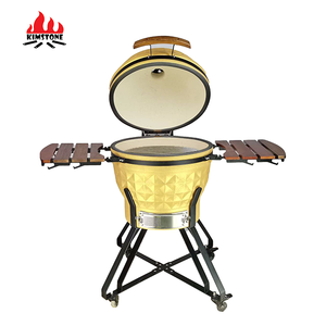 Chinese Top Hot Sale Auplex 24 Inch Diamond Surface kamado <span class=keywords><strong>Grill</strong></span> with Stainless Steel Stand for Outdoor and Picnic - Product Image 1