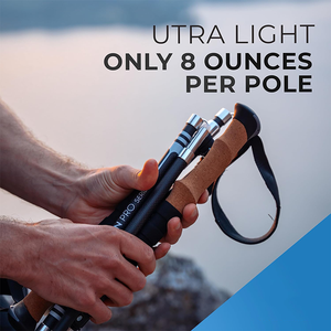 Ensemble de 2 bâtons de <span class=keywords><strong>marche</strong></span> télescopiques pour randonnée pédestre et voyage en carbone - Product Image 3