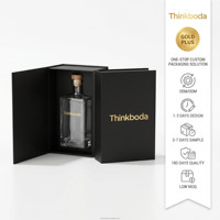 Bouteille de whisky vide avec coffret cadeau magnétique noir, ensemble de 750 ml, solution d'emballage pour spiritueux haut de gamme, coffret Master Elite