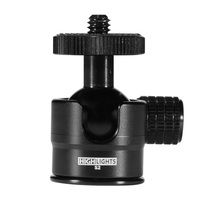 360 °   Tête de trépied pivotante en aluminium avec vis 1/4 pouce, mini rotule de fixation pour éclairage vidéo et microphone