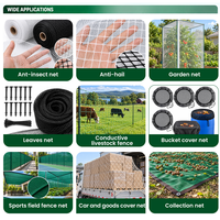 Filet anti-oiseaux pour jardin, grand filet anti-oiseaux en HDPE, filet anti-oiseaux en nylon noir noué, filet de capture d'oiseaux