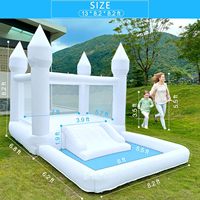 Maison gonflable intérieure et extérieure avec toboggan souffleur d'air Château blanc Maison gonflable pour enfants Anniversaire Fête de mariage