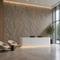 Panel Dinding PVC Lembaran Marmer UV Ukuran 1220*2440*3mm, Kilap Tinggi, Mudah Dipasang, Grosir Langsung Pabrik untuk Dekorasi Interior