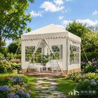 Pavillon bioclimatique manuel en aluminium thermolaqué, écologique, imperméable 3000 mm, avec moustiquaire intégrée pour l'extérieur