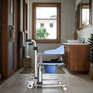 Silla de transferencia para pacientes con ducha de hospital, inodoro y silla de ruedas de baño con orinal para personas mayores discapacitadas - Product Image 1