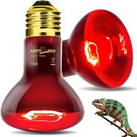 Lampe chauffante infrarouge REPTIZOO OEM Logo 75W, ampoule à lumière rouge pour terrarium de reptiles, gecko, iguane et amphibiens (grenouilles)