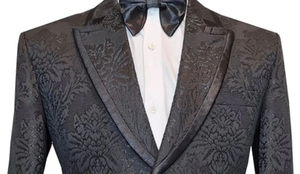 Abiti da <span class=keywords><strong>uomo</strong></span> personalizzati in raso jacquard <span class=keywords><strong>bianco</strong></span>, smoking, <span class=keywords><strong>blazer</strong></span> formali da matrimonio per lo sposo - Product Image 3