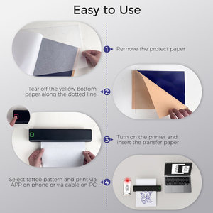 Newyes 2000mah 전화 노트북 A4 무선 임시 문신 스텐실 프린터 열 복사기 휴대용 문신 프린터 - Product Image 6