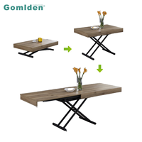Table de salle à manger en bois MDF de style moderne, réglable en hauteur, trois tailles, table à café/à manger transformable extensible, convertible pour la maison