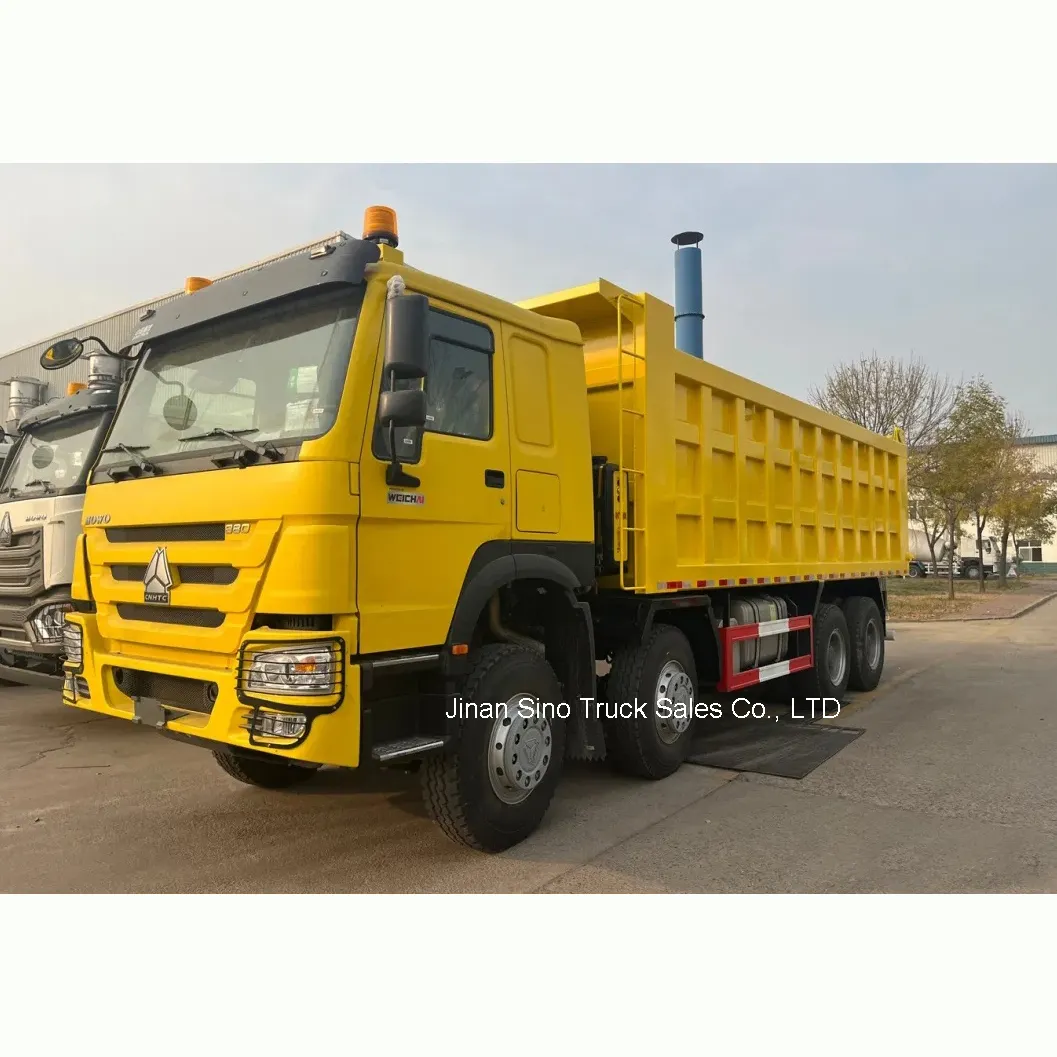 Çin DAMPERLİ KAMYON howo 8x4 12 wheeler sarı renk 50 ton 30m3 damperli kamyon satılık DR kongo