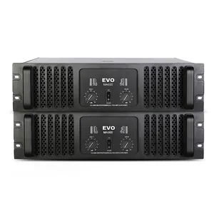 EVOaudio Amplificador de potência de áudio profissional de 2 canais / potência de 1200 W / potência de 3 U com funções poderosas