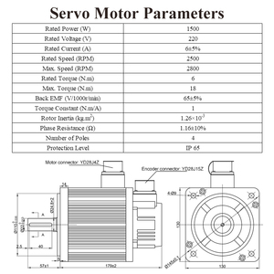 Motor de CA Industrial Trifásico de 220 VCA, 1.5 kW, 2500 RPM, 6 N.m, 130x130 mm, con Kit de Accionamiento 130ST-M06025, Motor con Accionamiento 130ST-M06025 - Product Image 2