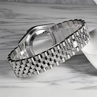 Fabricant de montres OEM sur mesure, marque privée, luxe, mouvement mécanique lumineux BGW9 PT5000, montre automatique avec date, fermoir pliant.