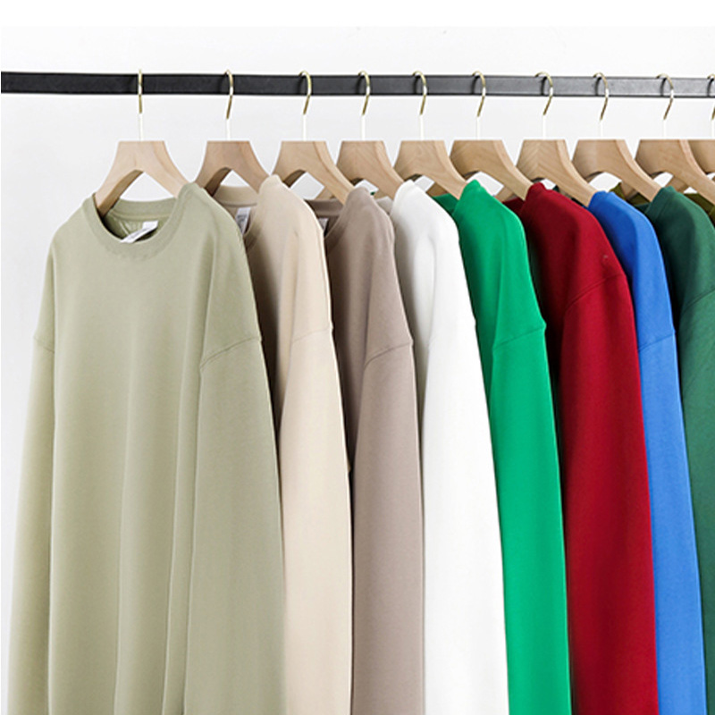 Tùy Chỉnh Chất Lượng Cao 500 GSM Bông Lông Cừu Áo Thun Đồng Bằng Người Đàn Ông Của Crewneck Áo