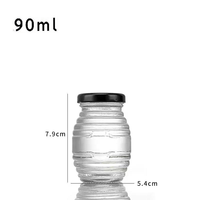 Bocaux en verre pour miel de luxe de haute qualité en forme de ruche, 90 ml, 180 ml, 350 ml, 730 ml, avec couvercle métallique