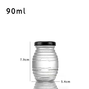 Sang Trọng Chất Lượng Cao Hình Dạng Lược Ong Hive 80ml180ml380ml730ml Mật Ong Lọ Thủy Tinh Với Nắp Kim Loại - Product Image 2