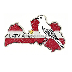 Trung Sơn Nhà Máy Tùy Chỉnh Chất Lượng Cao Latvia Lưu Niệm Nam Châm Kẽm Hợp Kim Men Bản Đồ Hình Tủ Lạnh Nam Châm Cho Sử Dụng Hàng Ngày Du Lịch - Product Image 2