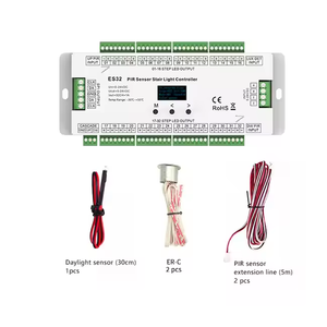 Es32 PIR DC5-24V dải ánh sáng dimmers điều khiển cảm biến cầu thang dimmer điều khiển 32CH <span class=keywords><strong>RGB</strong></span> pixel SPI <span class=keywords><strong>LED</strong></span> Strip ánh sáng cầu thang - Product Image 1