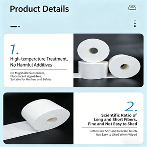 Échantillon Gratuit - Papier Toilette Blanc Doux Écologique 2 Plis en Rouleau Jumbo à Déroulement Central pour Usage Domestique et en Restaurant - Product Image 4