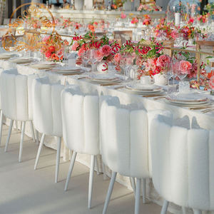 Bantal indah dapat ditumpuk beludru putih, kursi perjamuan pesta pernikahan acara Penyewaan - Product Image 2