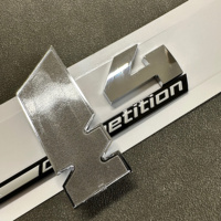 Emblème de badge de coffre de voiture de compétition 3D ABS Thunder Edition Autocollant pour BMW M1 M2 M3 M4 M5 M6 M7 M8 Noir brillant et chrome