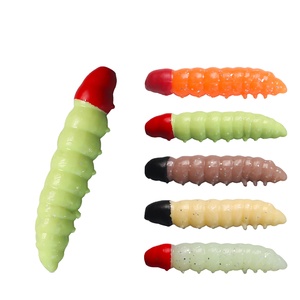 Señuelo blando flotante de <span class=keywords><strong>gusano</strong></span> de la harina, versión luminosa, elástico y saltarín, 3.8cm 1g, a granel o 12 unidades por botella, para pesca de peces grandes - Product Image 1