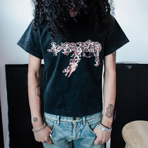 Axit rửa cổ điển tùy chỉnh Heavyweight 280 GSM Drop Shoulder cotton tinh khiết Sun Faded đau khổ đồ họa Áo Thun camisetas quá khổ - Product Image 6