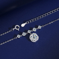Collier Moissanite en argent Sterling S925 pour femmes colliers en cristal de Cube de sucre d'été polyvalents à la mode haut de gamme