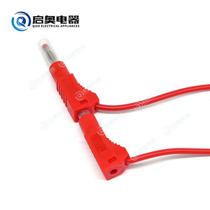 1m可堆叠双4毫米铜香蕉插头至香蕉插头万用表测试引线电缆套件5色额定600V - Product Image 5