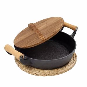 多功能厨房铸铁烤盘煎锅双耳煎锅带盖 - Product Image 4