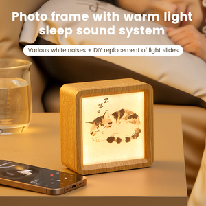 Horloge T21 Sonore, Lecteur de Films Noir, Son Rétro de Bureau Pratique <span class=keywords><strong>et</strong></span> Avancé avec Lumière Ambiante Chaude <span class=keywords><strong>et</strong></span> Bruit Blanc - Product Image 1